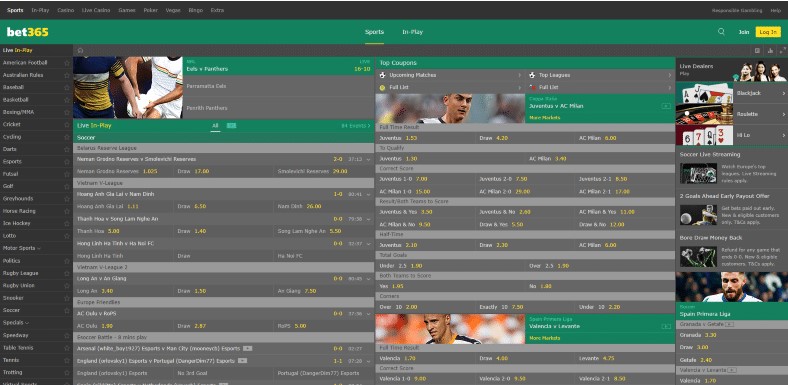 Bet365 kezdőlap